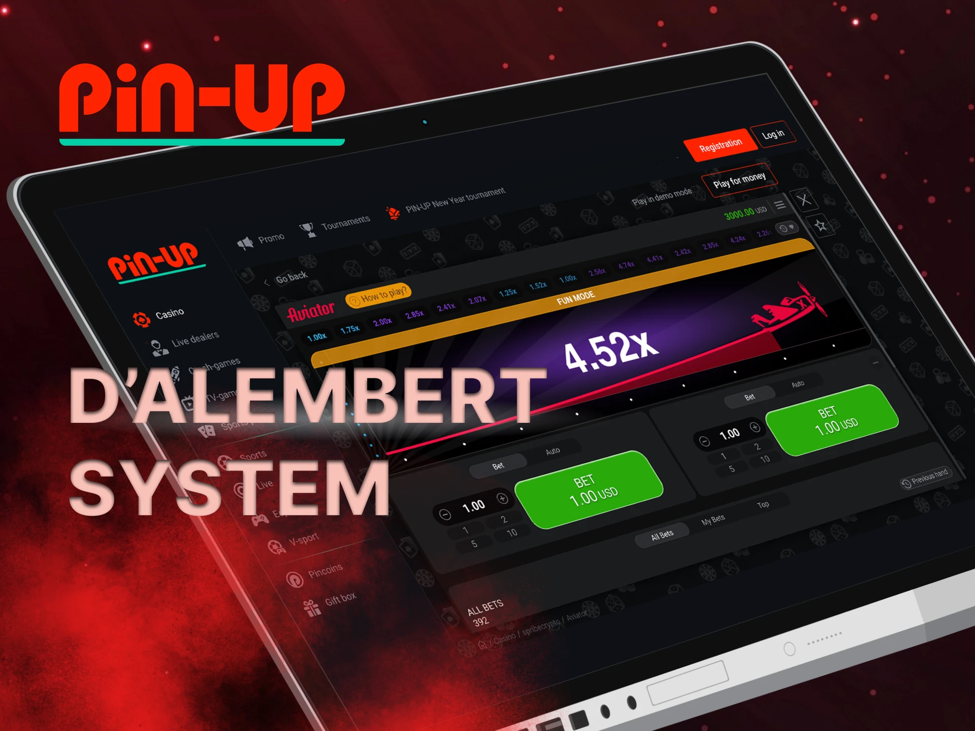 What is d’Alembert System for the Aviator game at Pin Up casino.