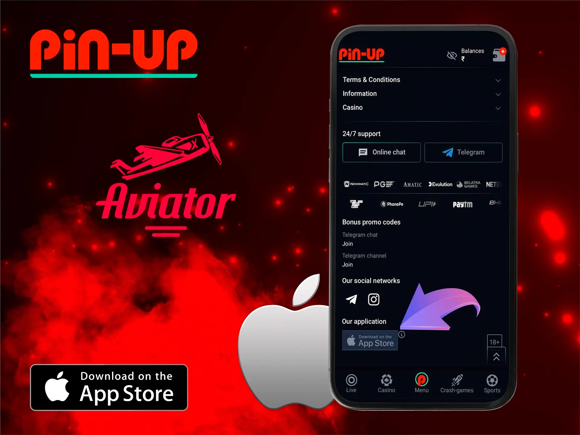 Download the Pin-Up mobile app for iOS to start playing Aviator and immerse yourself in a world of excitement and winning.