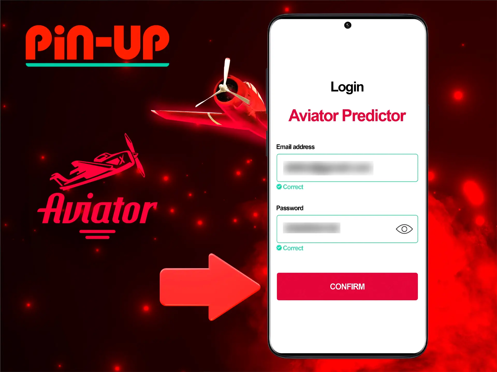 Log in with your personal account to Pin-Up's Predictor app to unlock full access to features and start earning big.