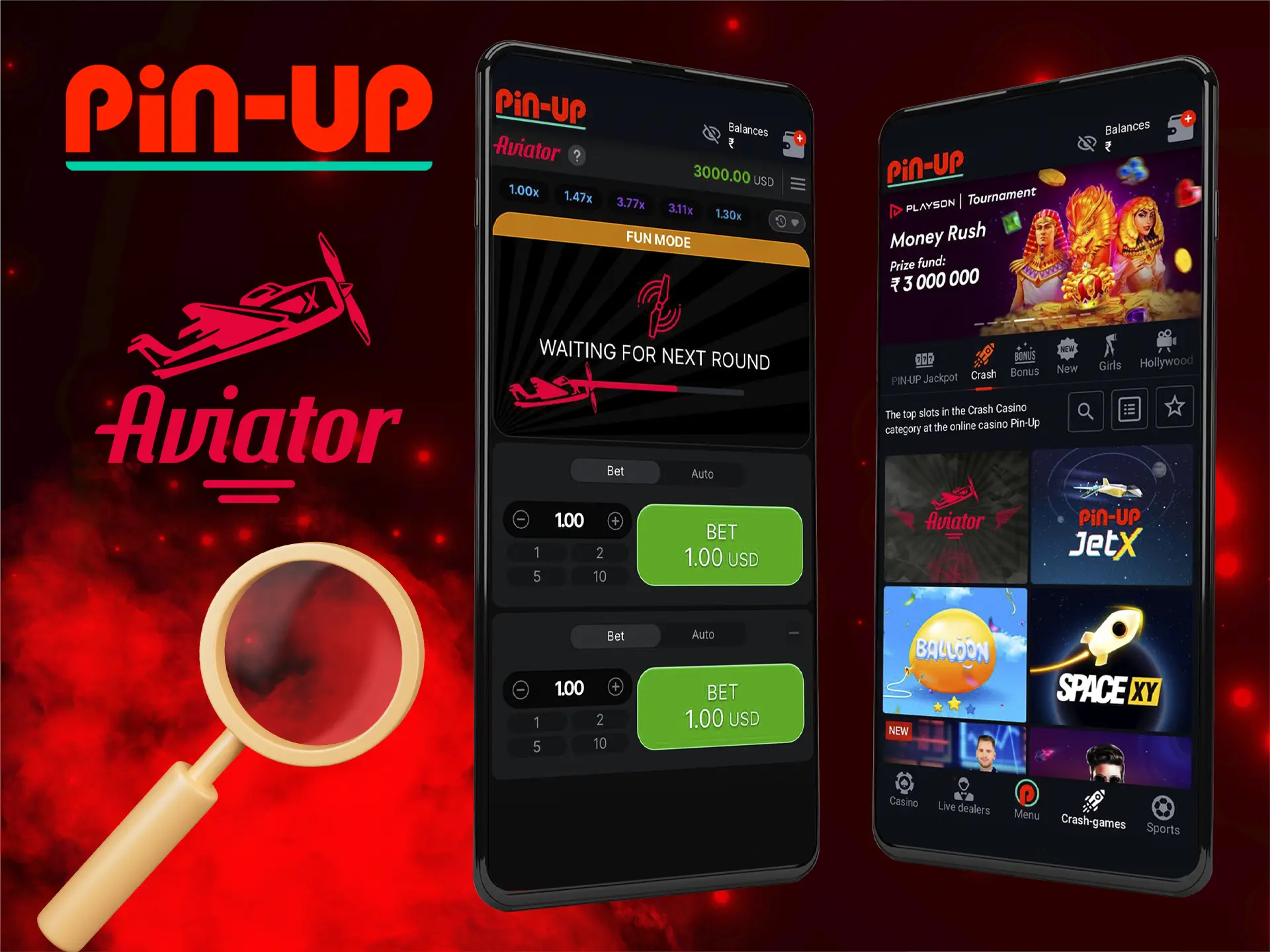 Note the main differences between the mobile version he Pin Up app for the Aviator game.