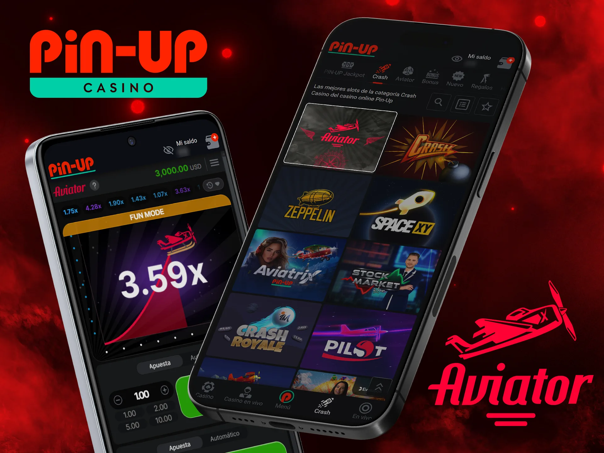 Abre la sección Pin Up Casino para encontrar el juego Aviator.