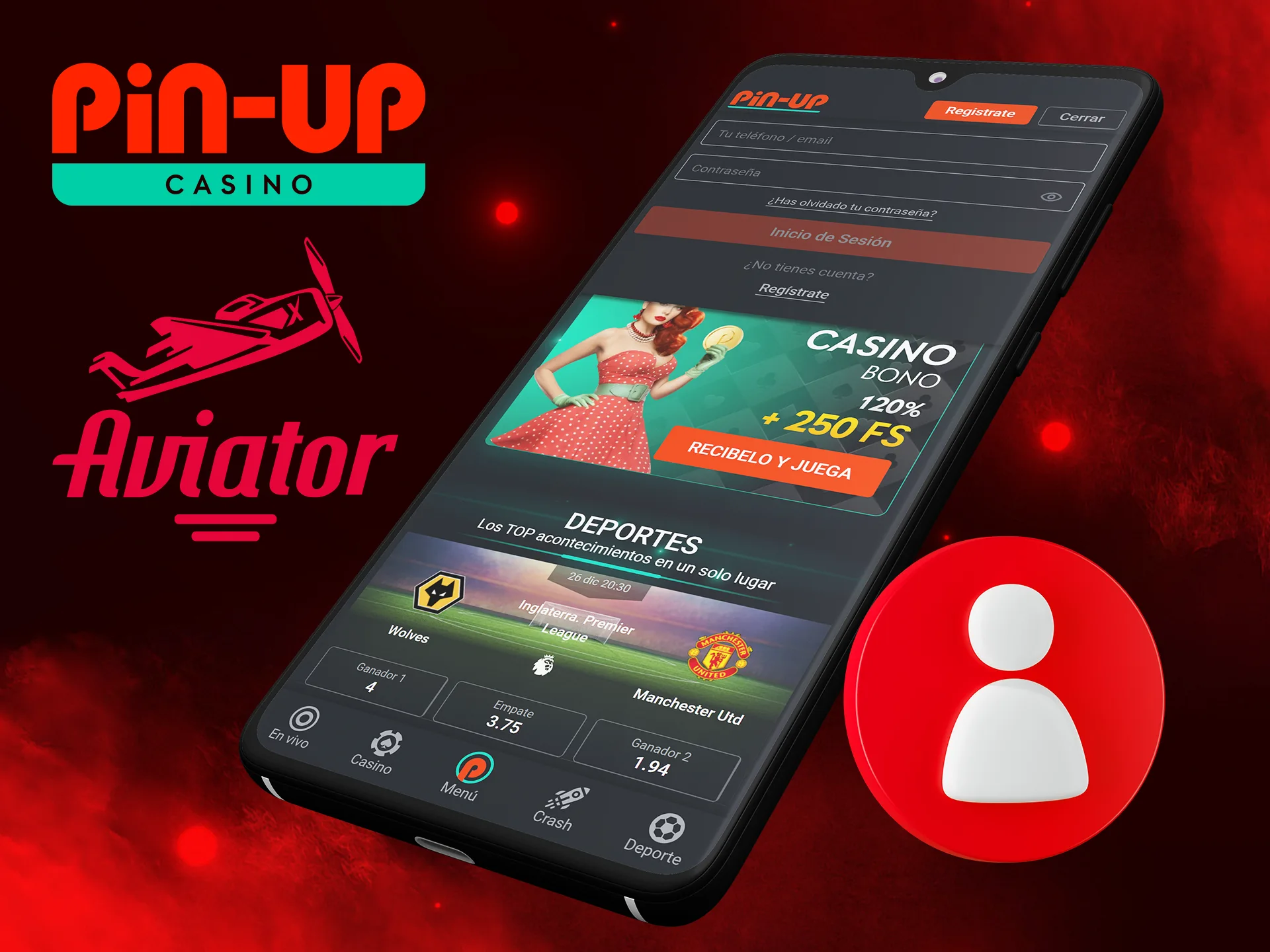 Utiliza tus datos de acceso para acceder a tu cuenta Pin Up.