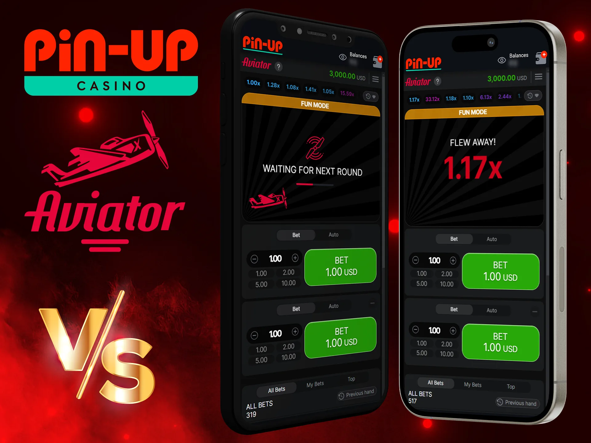 Note the main differences between the mobile version he Pin Up app for the Aviator game.