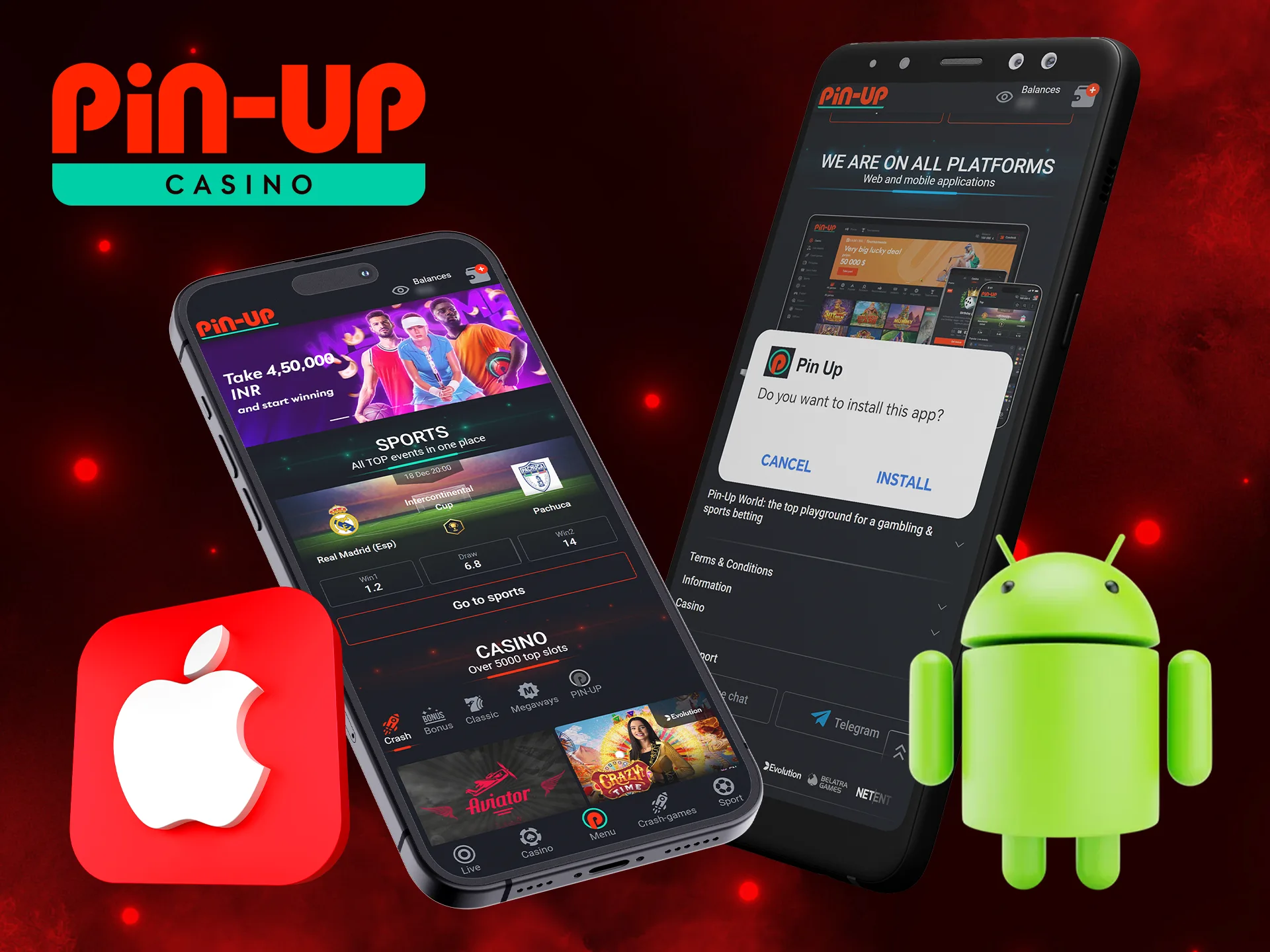 What are the following steps to install the Pin Up app.