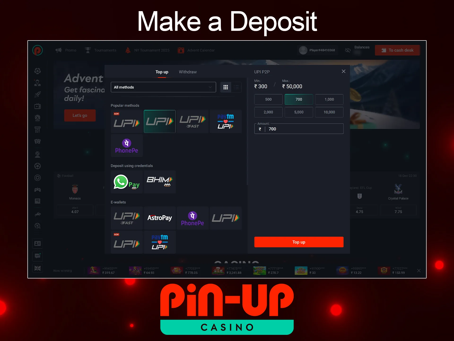 Make a deposit at Pin Up online casino and play Aviator.