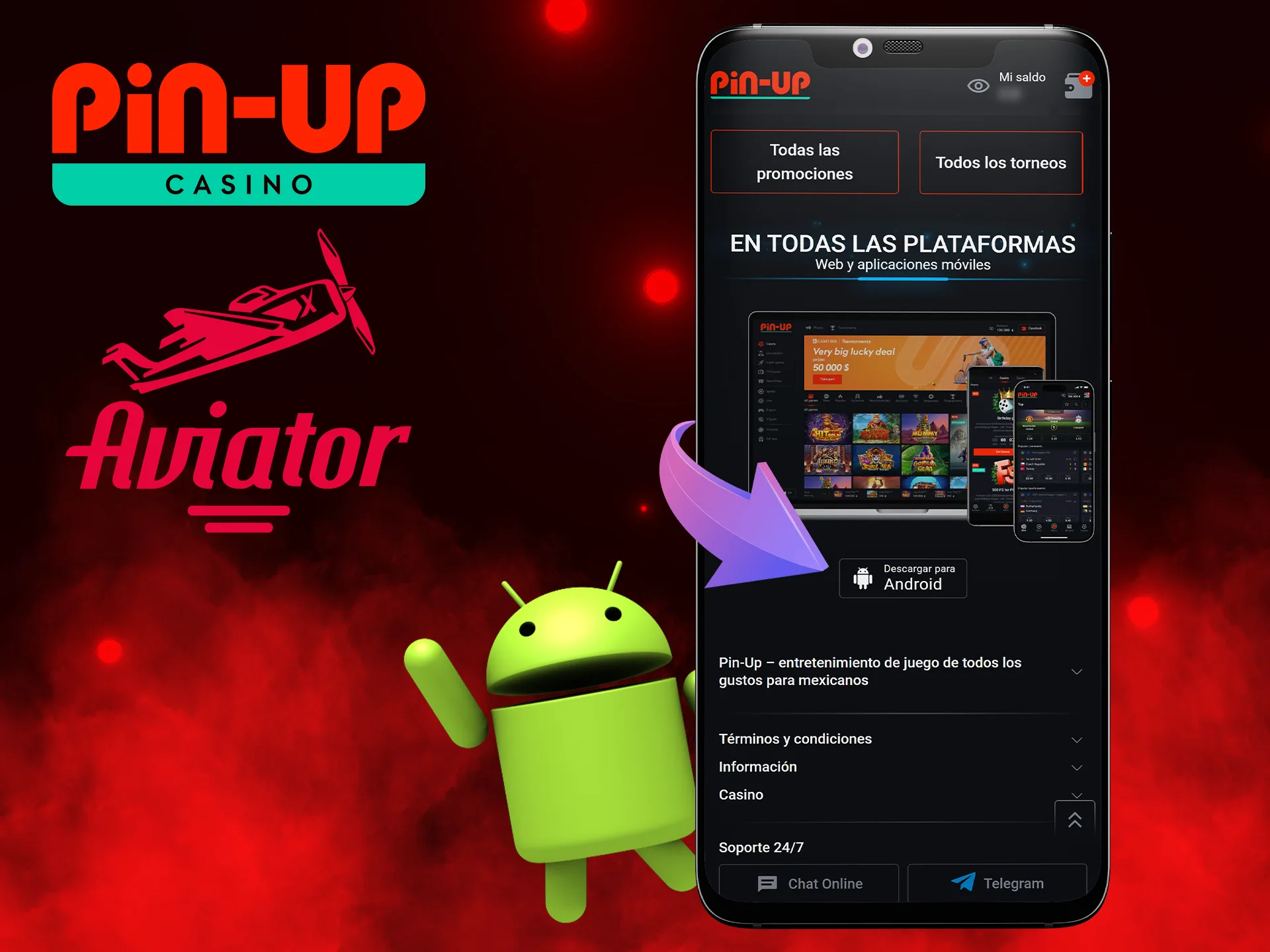 Con la aplicación Pin-Up para Android, obtendrás un alto nivel de rendimiento y velocidad al jugar a Aviator.