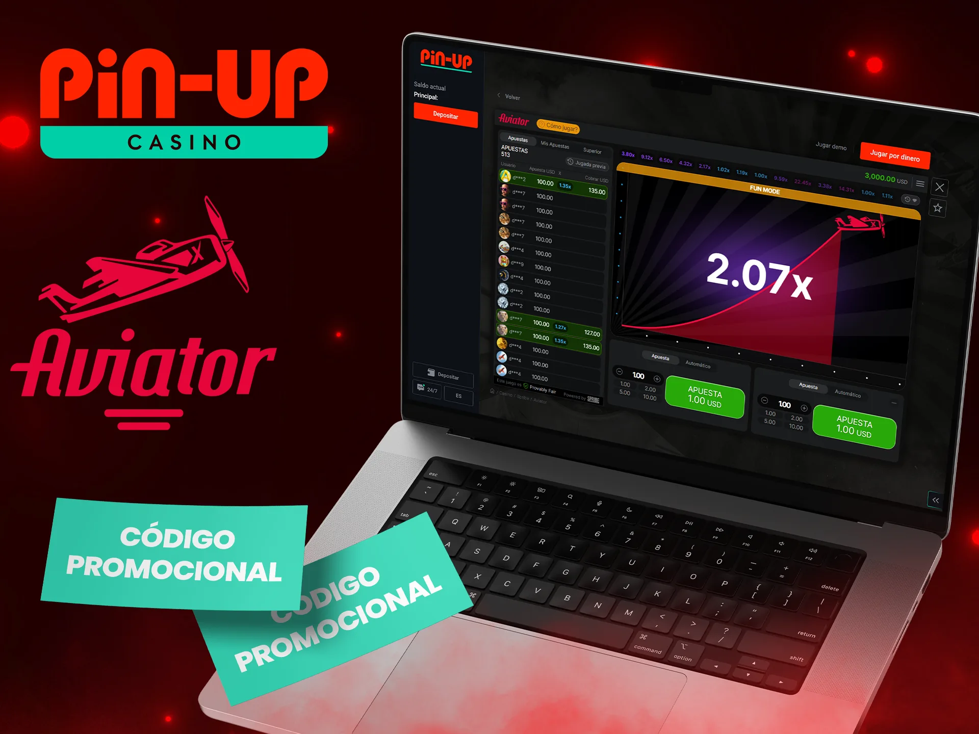 Utiliza un código promocional de Pin Up Aviator para activar las tiradas gratuitas y conseguir el importe máximo de bonificación.