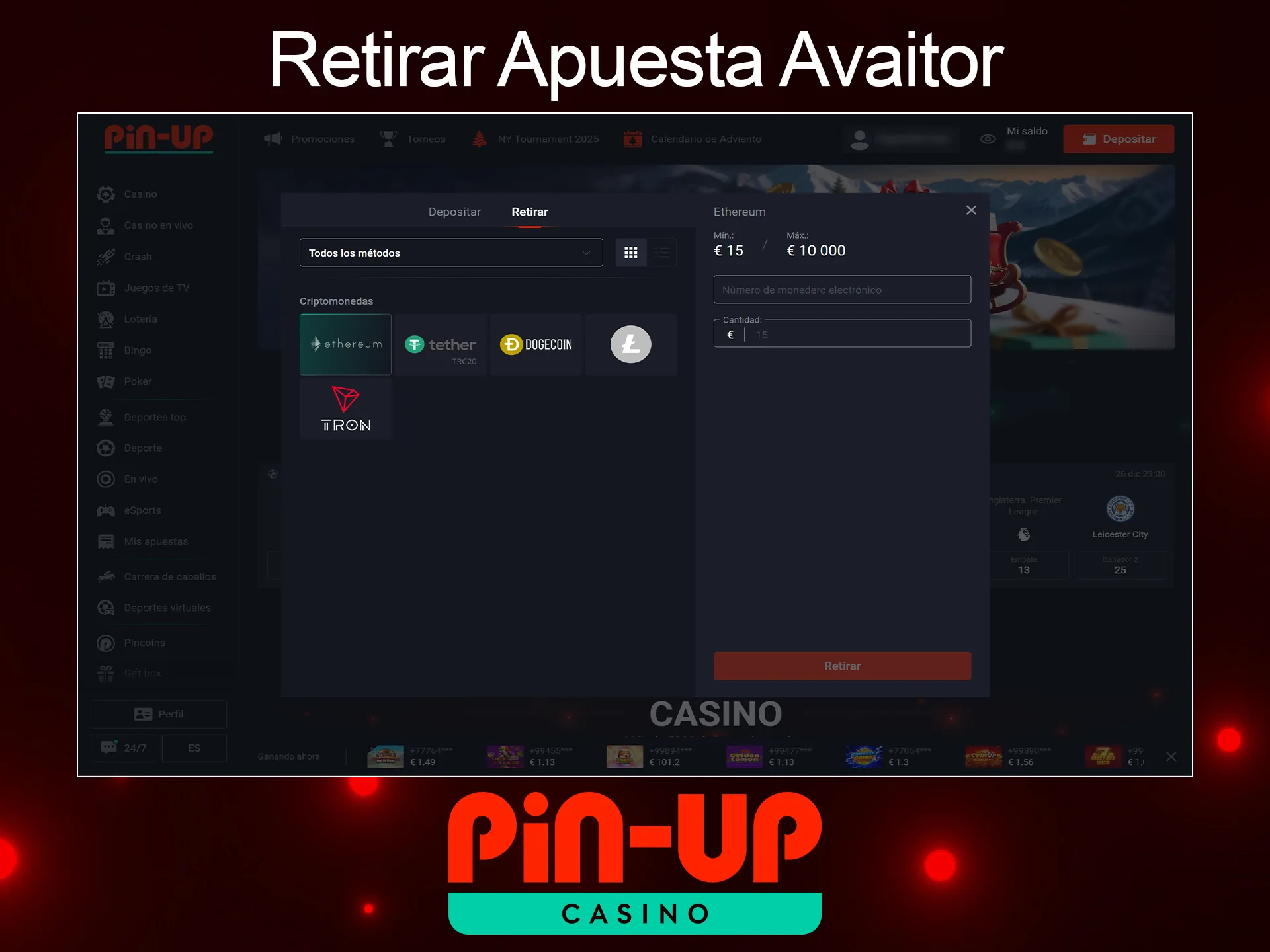 Retira tus fondos a tiempo y disfruta ganando en el juego Aviator de Pin Up Casino.