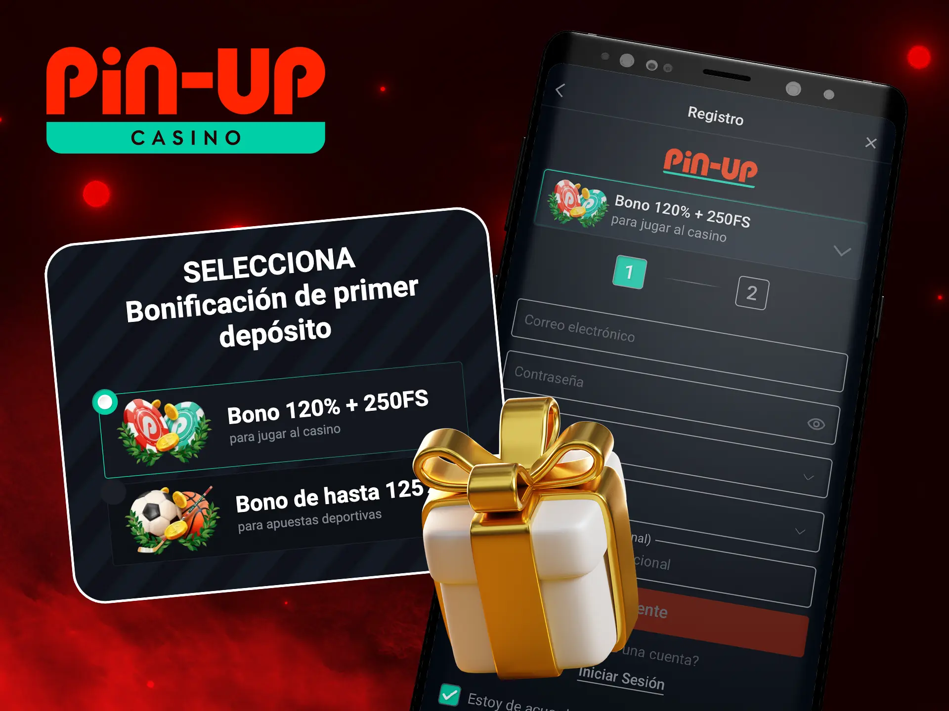 Instrucciones para recibir un bono de bienvenida al registrarse en Pin Up Casino.